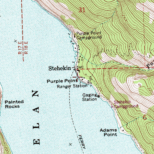 Topographic Map of Golden West Visitor Center and Ranger Station, WA