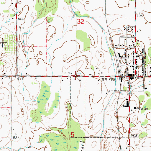 Topographic Map of Kingston Public Library, MI