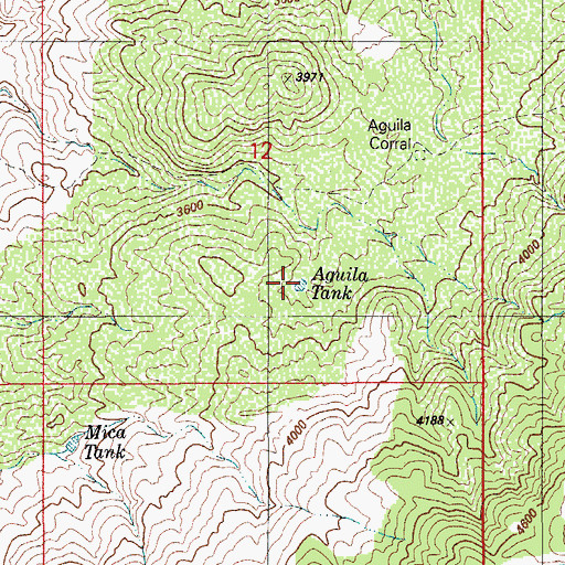 Topographic Map of Aguila Tank, AZ