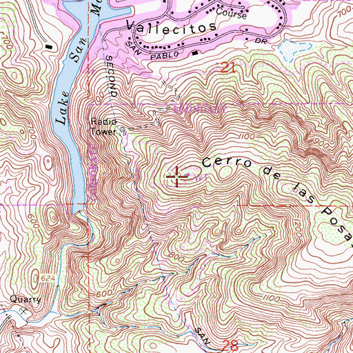 Topographic Map of Cerro de las Posas, CA