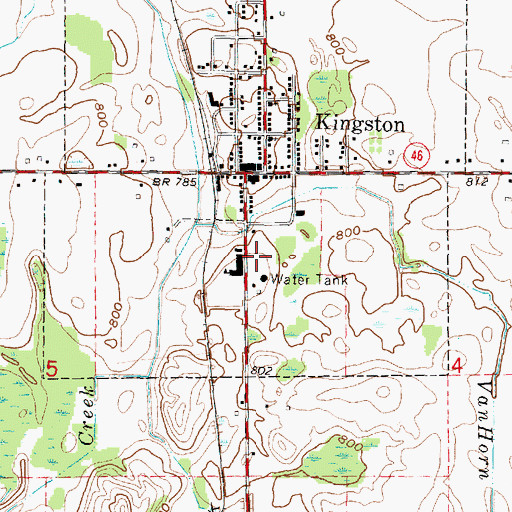 Topographic Map of Kingston Police Department, MI