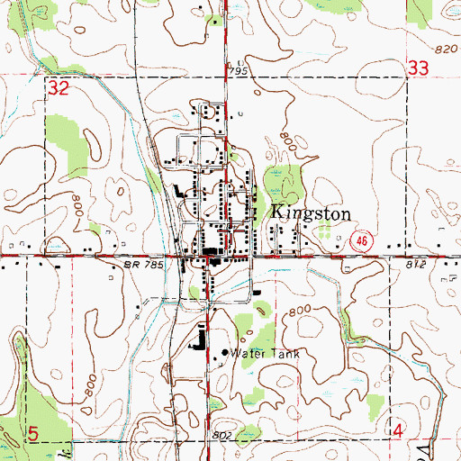 Topographic Map of Kingston United Methodist Church, MI