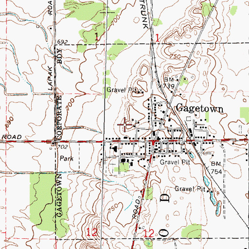 Topographic Map of Sherwood on the Hill Golf Course, MI