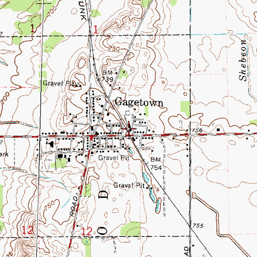 Topographic Map of Gagetown Station (historical), MI