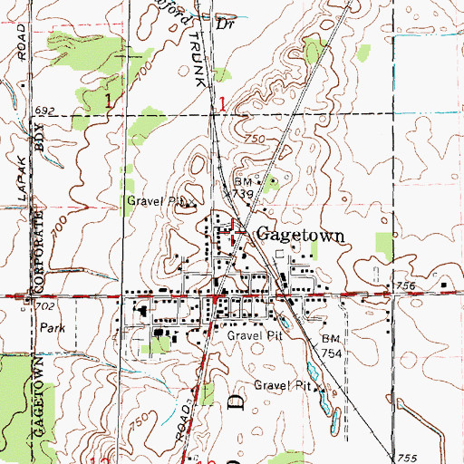 Topographic Map of Church of the Nazarene, MI