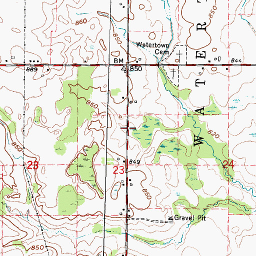 Topographic Map of Fostoria Baptist Church, MI