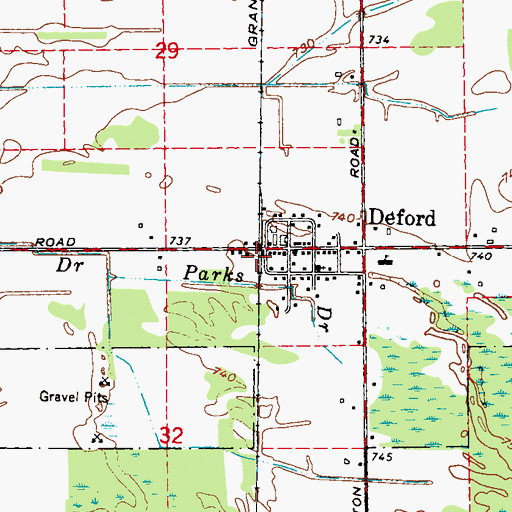 Topographic Map of Deford Station (historical), MI