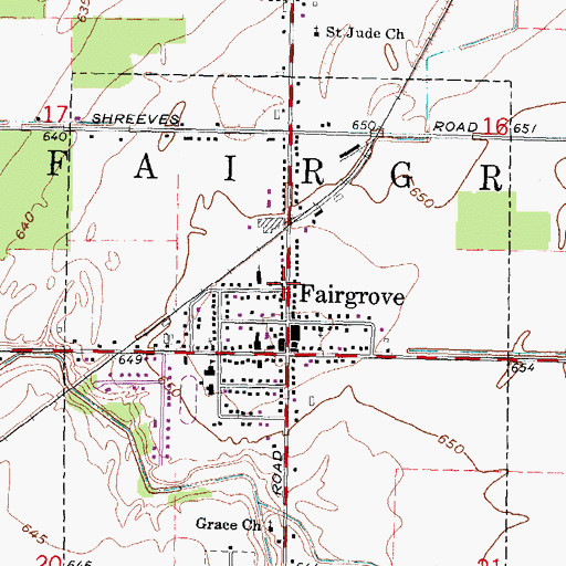 Topographic Map of Fairgrove Medical Clinic, MI