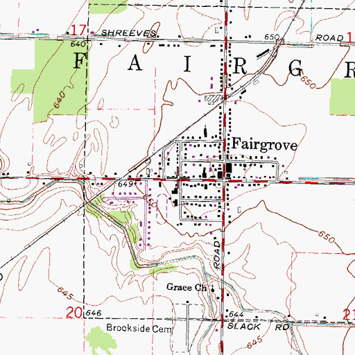 Topographic Map of United Methodist Church, MI