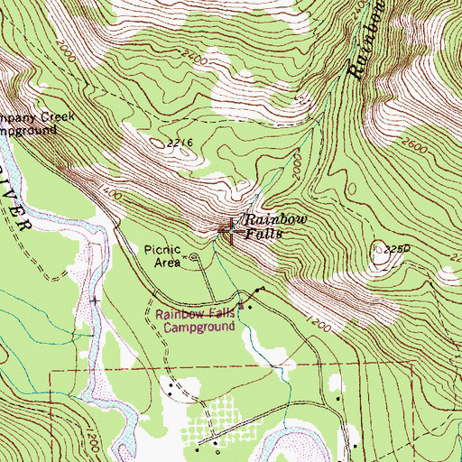 Topographic Map of Rainbow Bridge Campsite, WA
