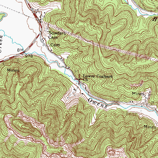 Topographic Map of Lower Coalport School (historical), KY