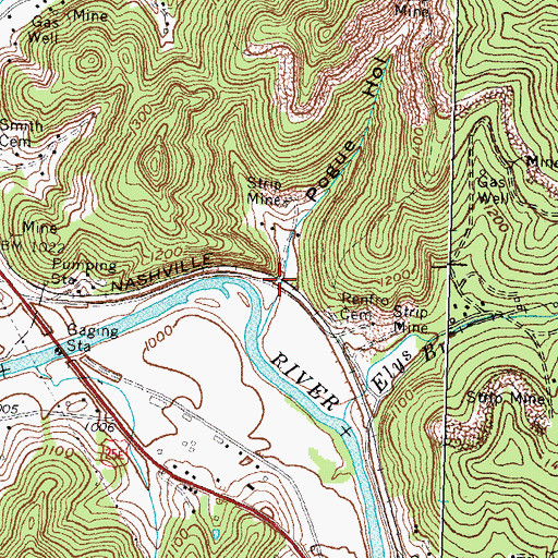 Topographic Map of Elys Post Office (historical), KY