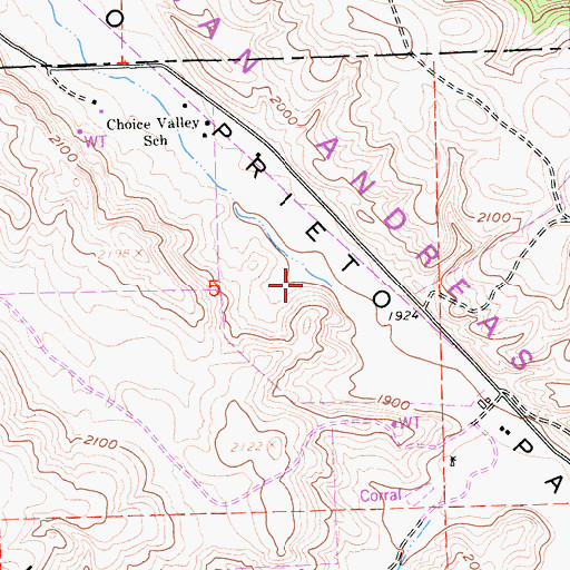Topographic Map of Choice Valley, CA