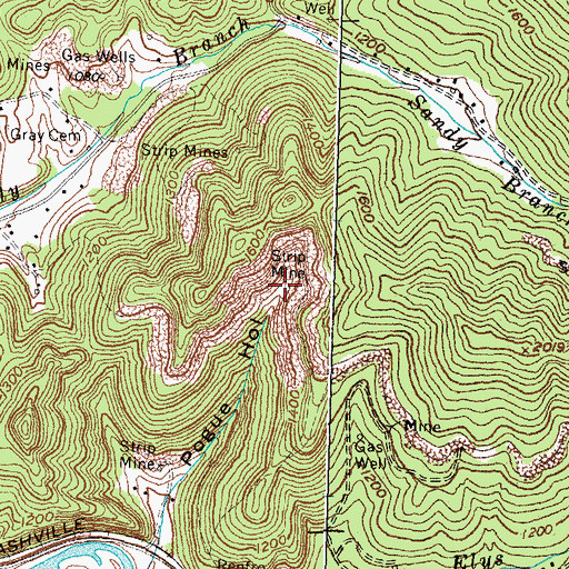 Topographic Map of Mathews Mine (historical), KY