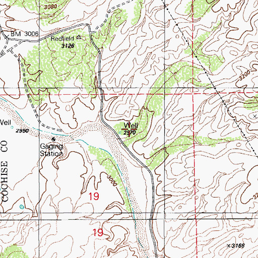 Topographic Map of Aguja Canyon, AZ