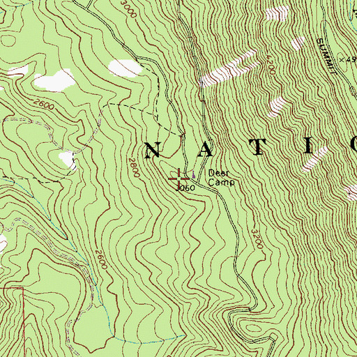 Topographic Map of Deer Camp Campsite, WA