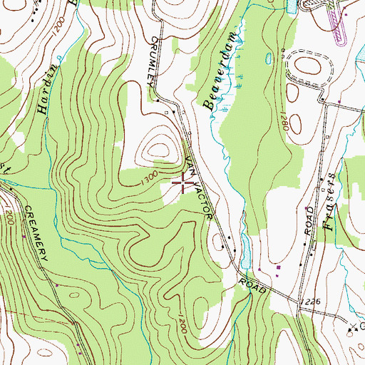Topographic Map of Beaverdam Brook Farms, NY