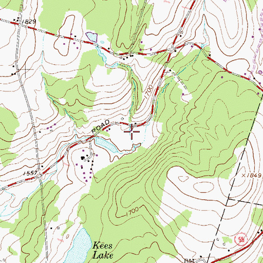 Topographic Map of Fisher Farm, NY