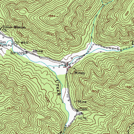 Topographic Map of Robert Gregory Mine (historical), KY