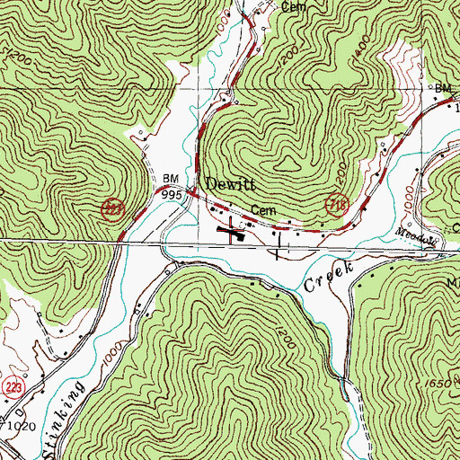 Topographic Map of Dewitt Elementary School, KY