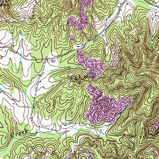 Topographic Map of Steel Post Office (historical), KY
