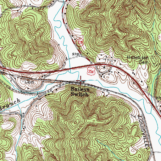 Topographic Map of Daniel Boone Old Camp (historical), KY