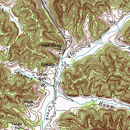 Topographic Map of Hinkle Post Office (historical), KY