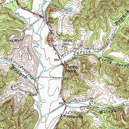 Topographic Map of Jarvis Post Office (historical), KY