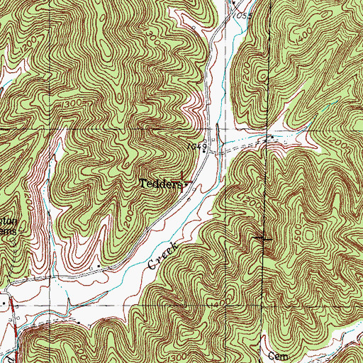 Topographic Map of Cave Rock, KY