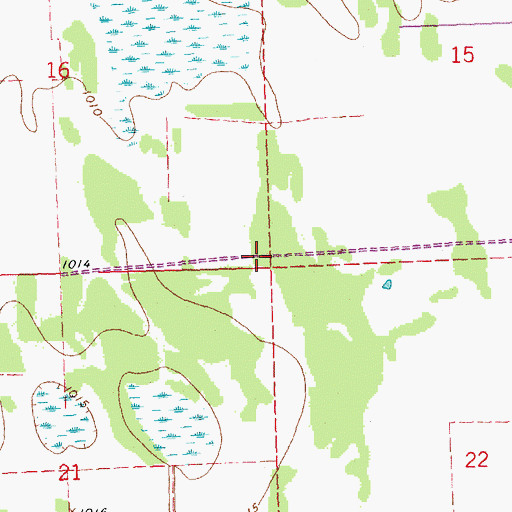 Topographic Map of Unorganized Territory of Klondike, MN