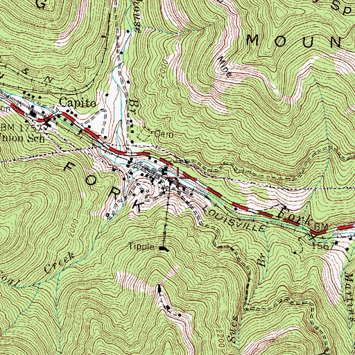 Topographic Map of Stony Fork Railroad Station (historical), KY