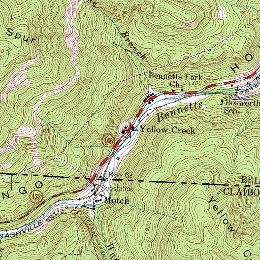 Topographic Map of Glenboro Railroad Station (historical), KY