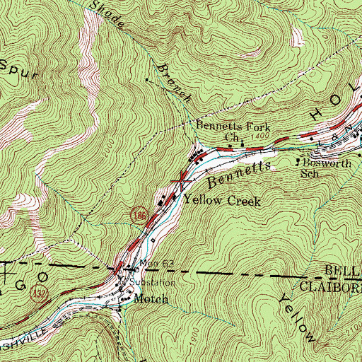 Topographic Map of Vowels Railroad Station (historical), KY