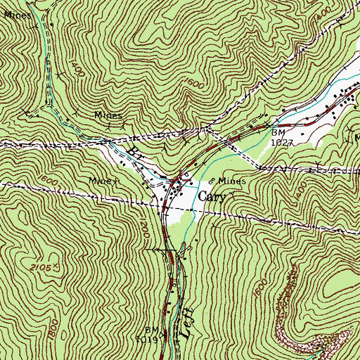 Topographic Map of Birchfield Railroad Station (historical), KY