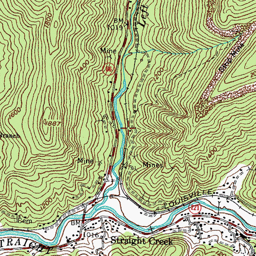 Topographic Map of Castro Railroad Station (historical), KY