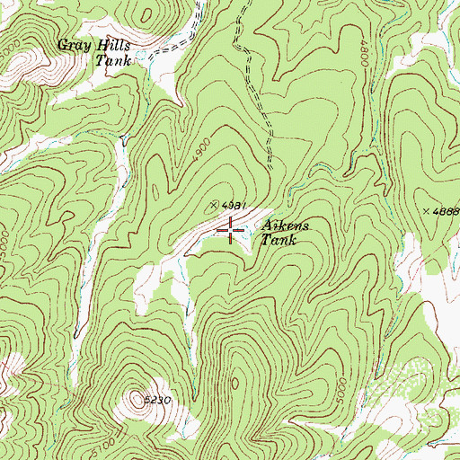 Topographic Map of Aikens Tank, AZ