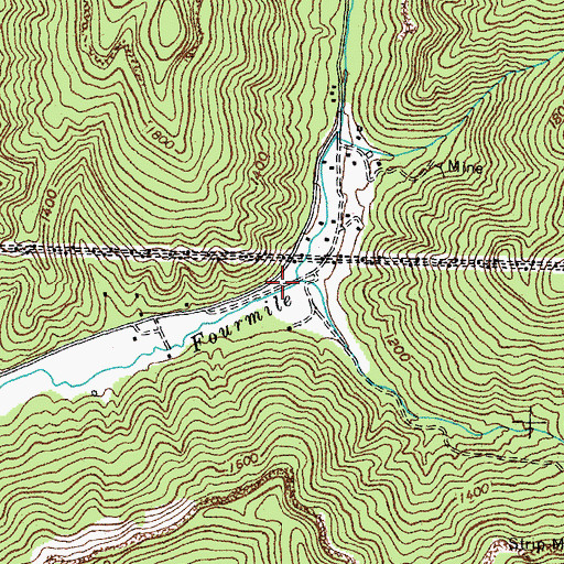 Topographic Map of Black Raven Mine (historical), KY