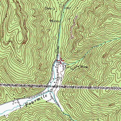 Topographic Map of Rim Railroad Station (historical), KY