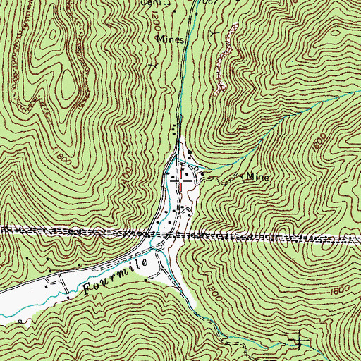 Topographic Map of Highland Mine (historical), KY