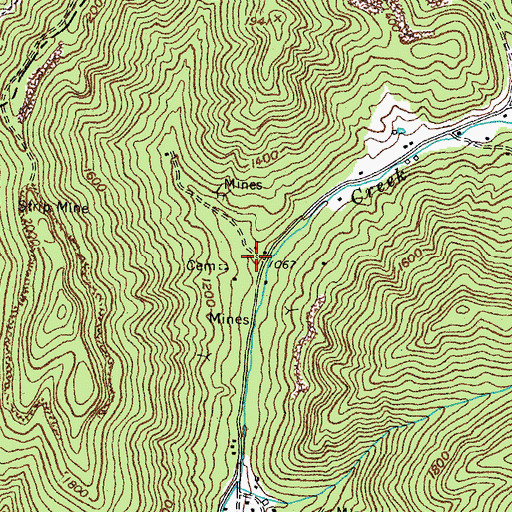 Topographic Map of Melcom Railroad Station (historical), KY