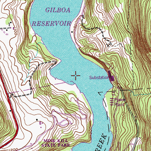 Topographic Map of Blenheim Gilboa Reservoir, NY