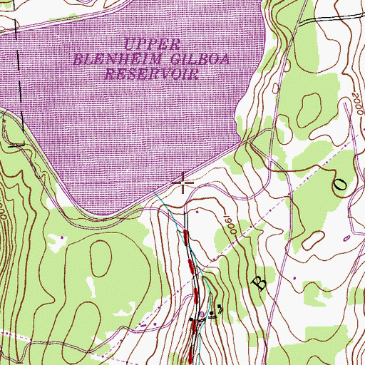 Topographic Map of Upper Blenheim Gilboa Reservoir, NY