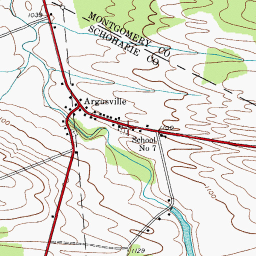 Topographic Map of Argusville Lutheran Church Cemetery, NY