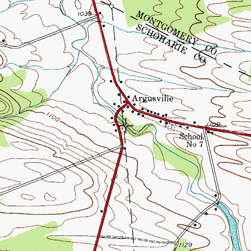 Topographic Map of Argusville Cemetery, NY