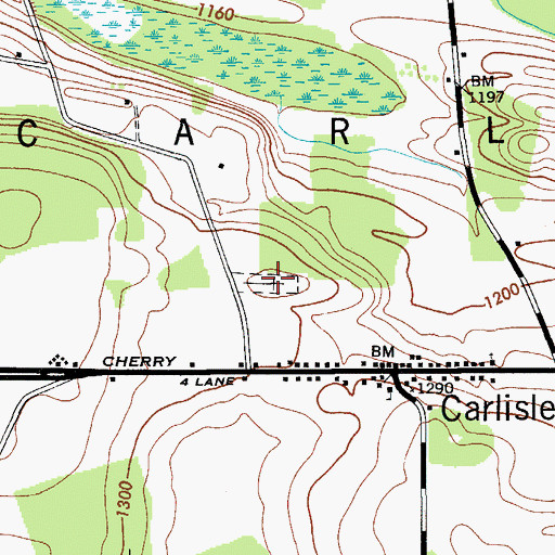 Topographic Map of Carlisle Cemetery, NY