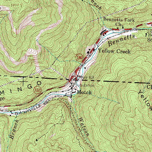 Topographic Map of Bosworth Railroad Station (historical), KY