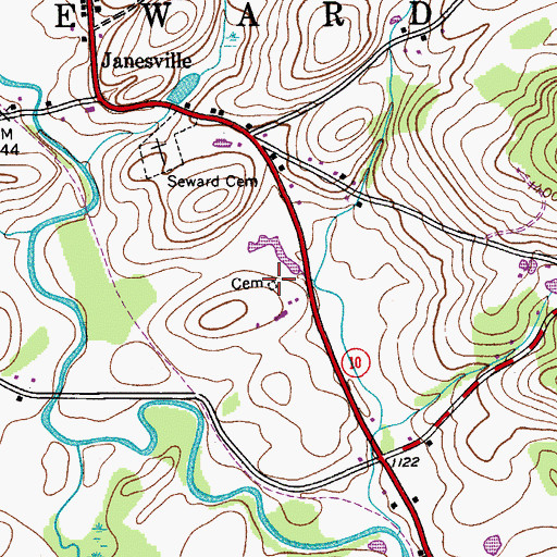 Topographic Map of Marcley Cemetery, NY