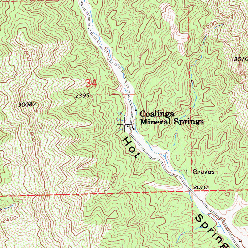 Topographic Map of Coalinga Mineral Springs, CA