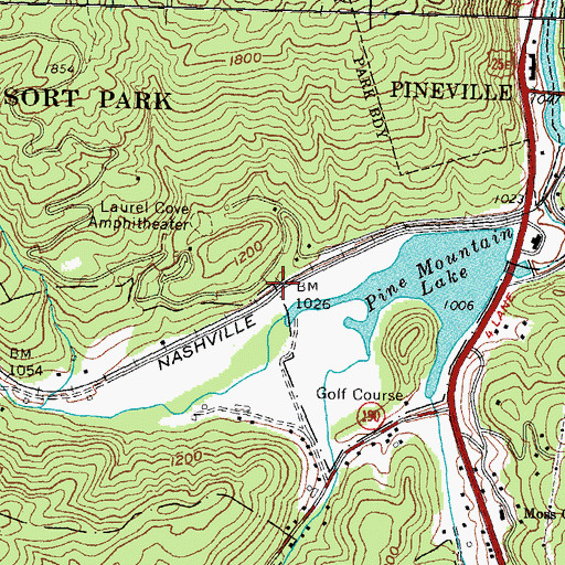 Topographic Map of Logsen Railroad Station (historical), KY