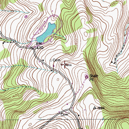 Topographic Map of Fox - Cross Cemetery, NY